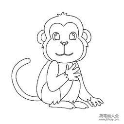 小猴子吃瓜画画教程视频